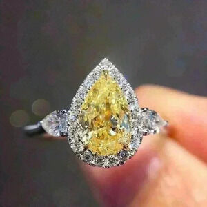 Fabulous 14k Gold Over Silver Citrine Diamond Ring
